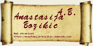 Anastasija Božikić vizit kartica